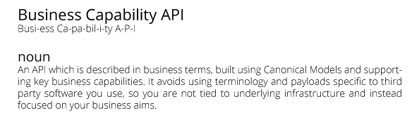 business capability API definition Definition of Business Capability API
