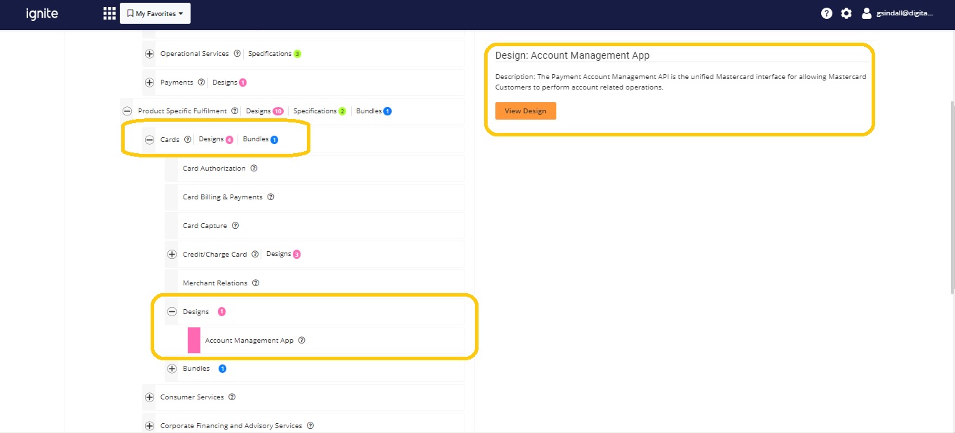 screenshot of ignite Platform API design