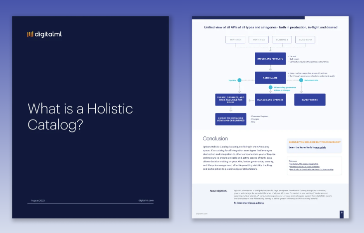 Content banner for digitalML whitepaper on Holistic API Catalog